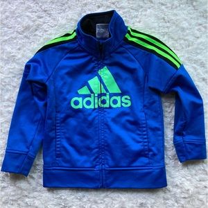 Adidas Baby Toddler Zip Up Jacket, Size 24 months Blue, Green
